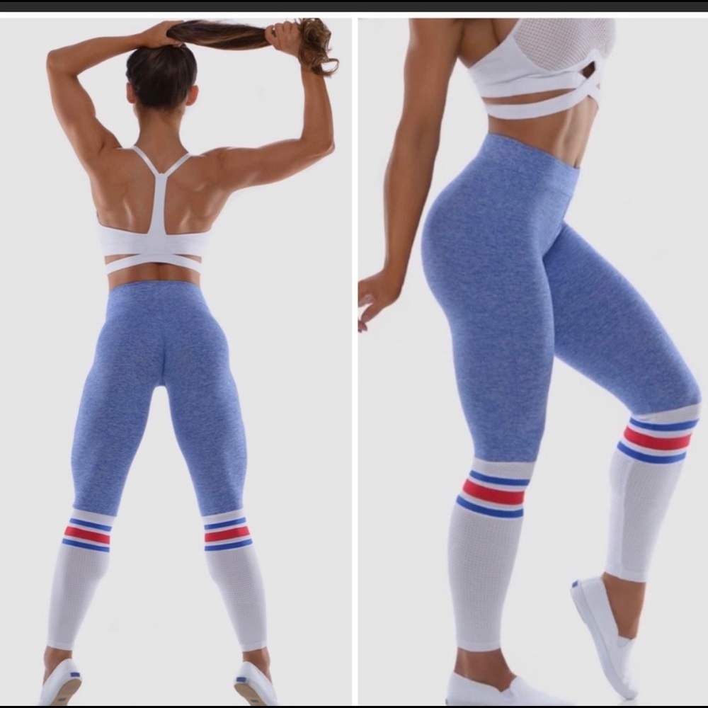 Bombshell Sportswear Red White & Blue Sock Legging